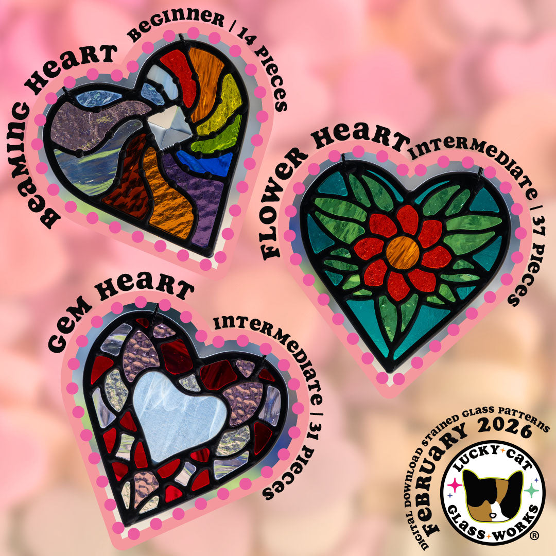 We HEART Glass February 2026 Stained Glass Patterns Lucky Cat Glass February 2026 Pattern Copy 