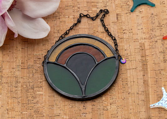 MOD FLOWER SUNCATCHER "SUNFLOWER" • Stained Glass Art • Suncatcher