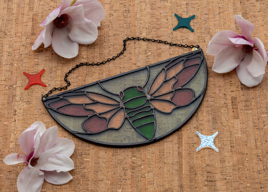 CICADA "COOL" • Stained Glass Art • Suncatcher
