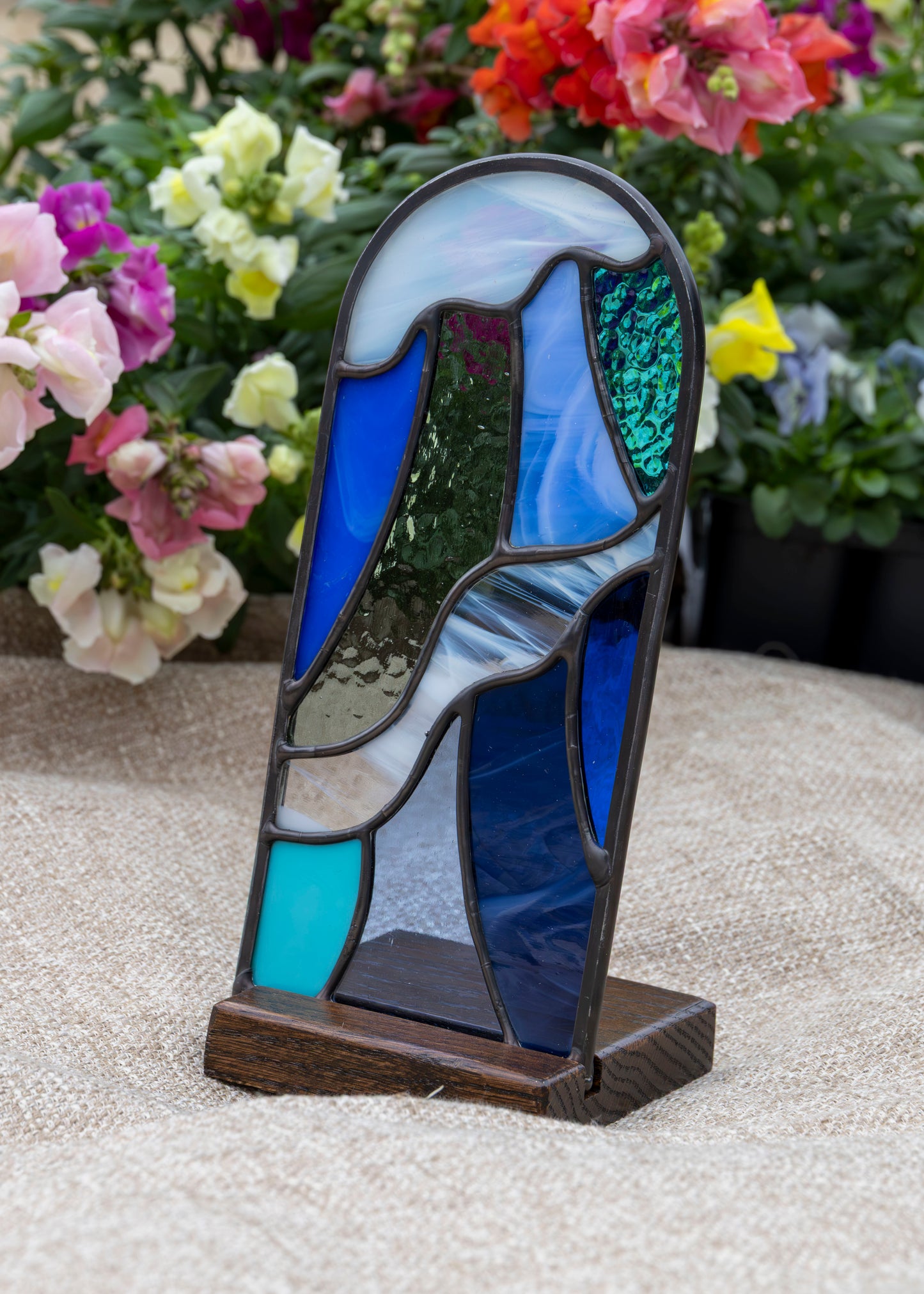 ARCH "WATER" • Stained Glass Art • Freestanding Panel