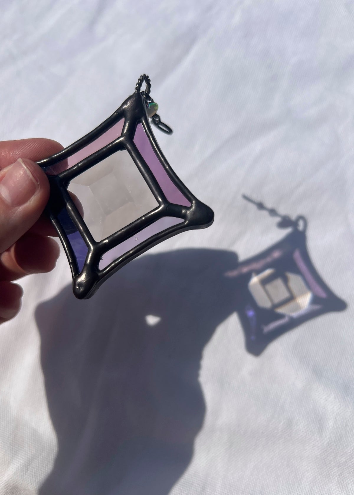 BEVEL STARS "SMOKE" • Stained Glass Art • Suncatcher