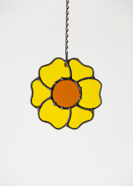 BLOSSOM SUNCATCHER "YELLOW" • Stained Glass Art • Suncatcher