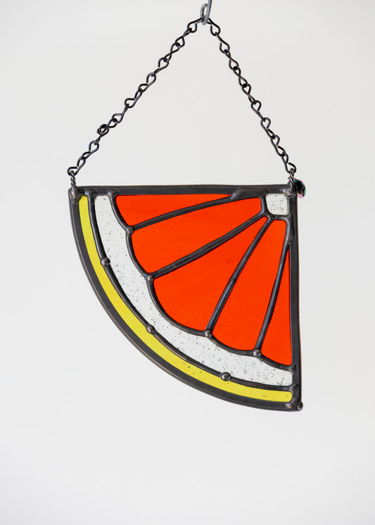 CITRUS WEDGE "POMELO" • Stained Glass Art • Suncatcher