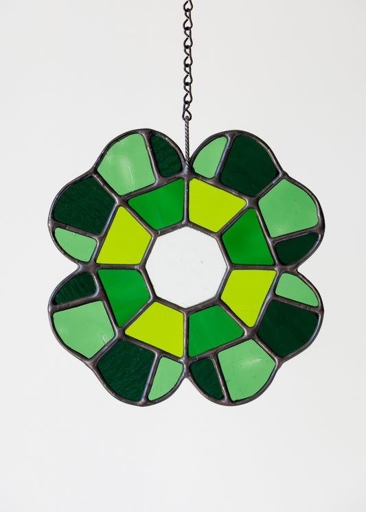 CLOVER GEM "I" • Stained Glass Art • Suncatcher