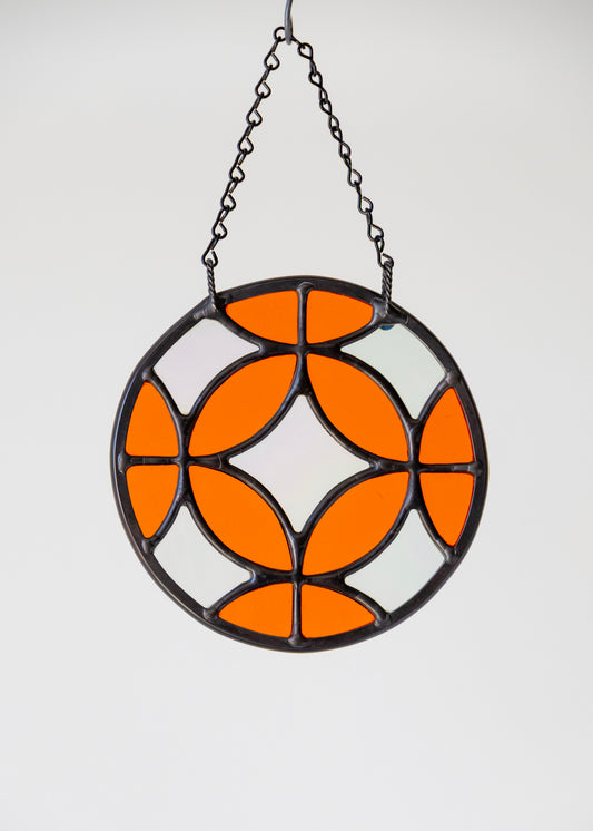 COSMIC CIRCLE "ORANGE" • Stained Glass Art • Suncatcher