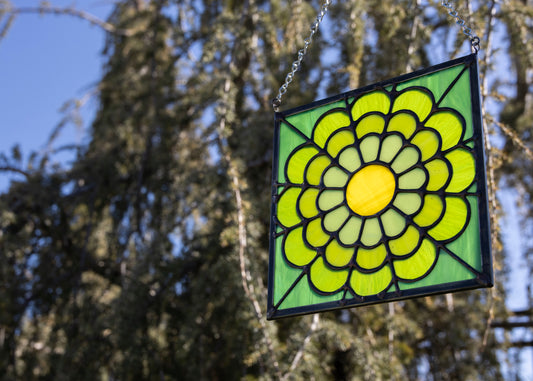 Double Daisy • Stained Glass Pattern • Digital Download • HOBBY LICENSE