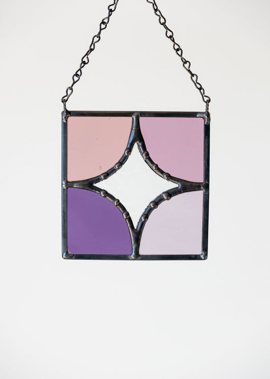 FIVE PIECE STAR "PURPLE MIX" • Stained Glass Art • Suncatcher