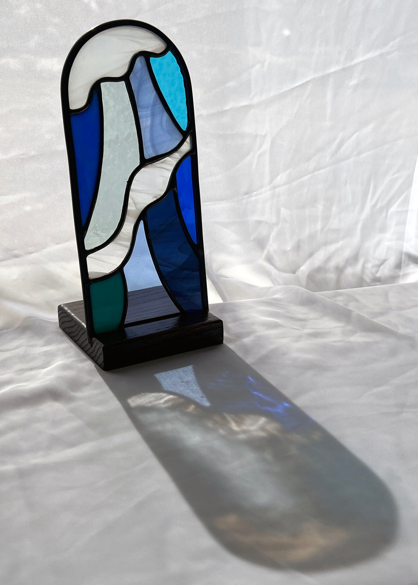 ARCH "WATER" • Stained Glass Art • Freestanding Panel