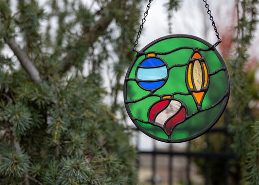 Holiday Baubles • Stained Glass Pattern • Digital Download • HOBBY LICENSE