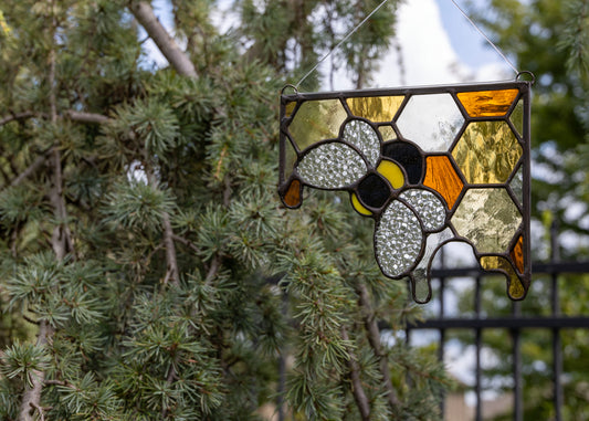 Honeybee Corner • Stained Glass Pattern • Digital Download • HOBBY LICENSE