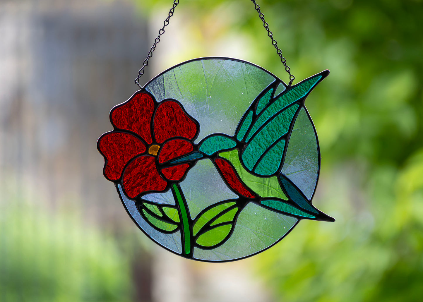 Hummingbird Circle • Stained Glass Pattern • Digital Download • HOBBY LICENSE