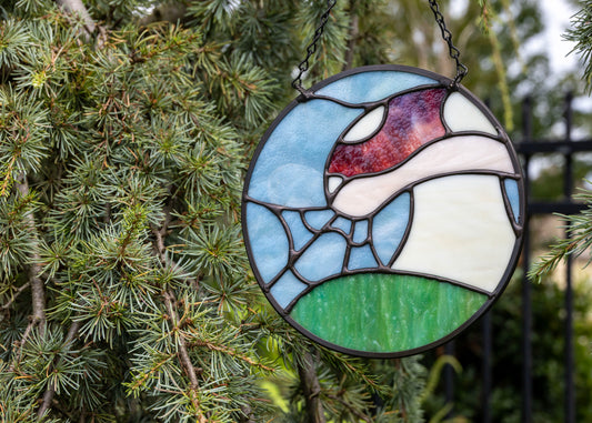 Mushroom with Web • Stained Glass Pattern • Digital Download • HOBBY LICENSE