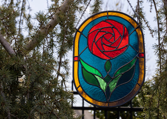 Nouveau Rose • Stained Glass Pattern • Digital Download • HOBBY LICENSE