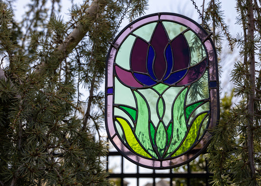 Nouveau Tulip • Stained Glass Pattern • Digital Download • HOBBY LICENSE