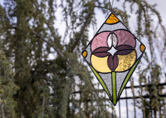 Pansy Diamond • Stained Glass Pattern • Digital Download • HOBBY LICENSE