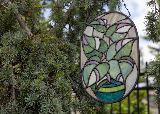 Philodendron Oval • Stained Glass Pattern • Digital Download • HOBBY LICENSE