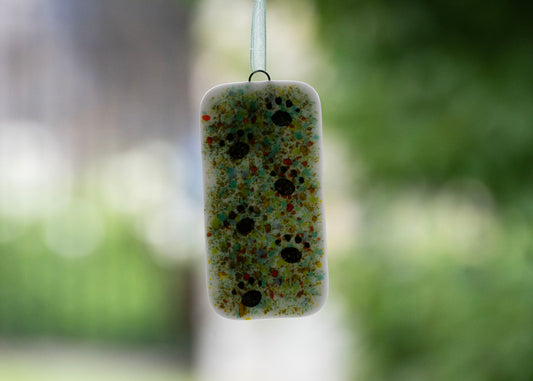 SMALL WALKING PAWS "COOL MIX" • Fused Glass Art
