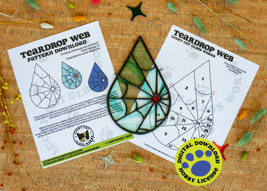Teardrop Web • Stained Glass Pattern • Digital Download • HOBBY LICENSE