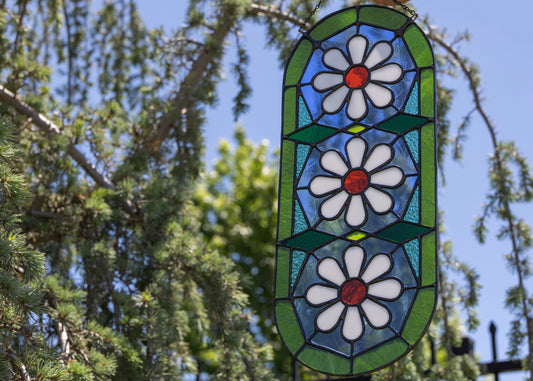 Three Daisies • Stained Glass Pattern • Digital Download • HOBBY LICENSE