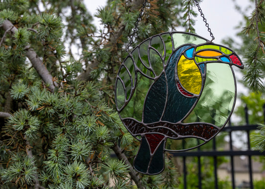 Toucan Circle • Stained Glass Pattern • Digital Download • HOBBY LICENSE