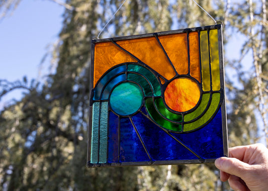 Two Moons • Stained Glass Pattern • Digital Download • HOBBY LICENSE