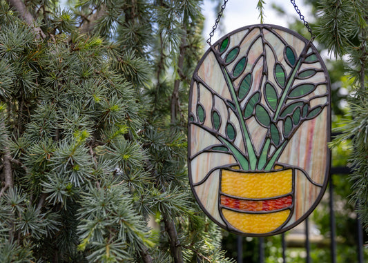 ZZ Plant Oval • Stained Glass Pattern • Digital Download • HOBBY LICENSE