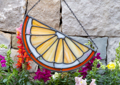 CITRUS SLICE "ORANGE" • Stained Glass Art • Suncatcher