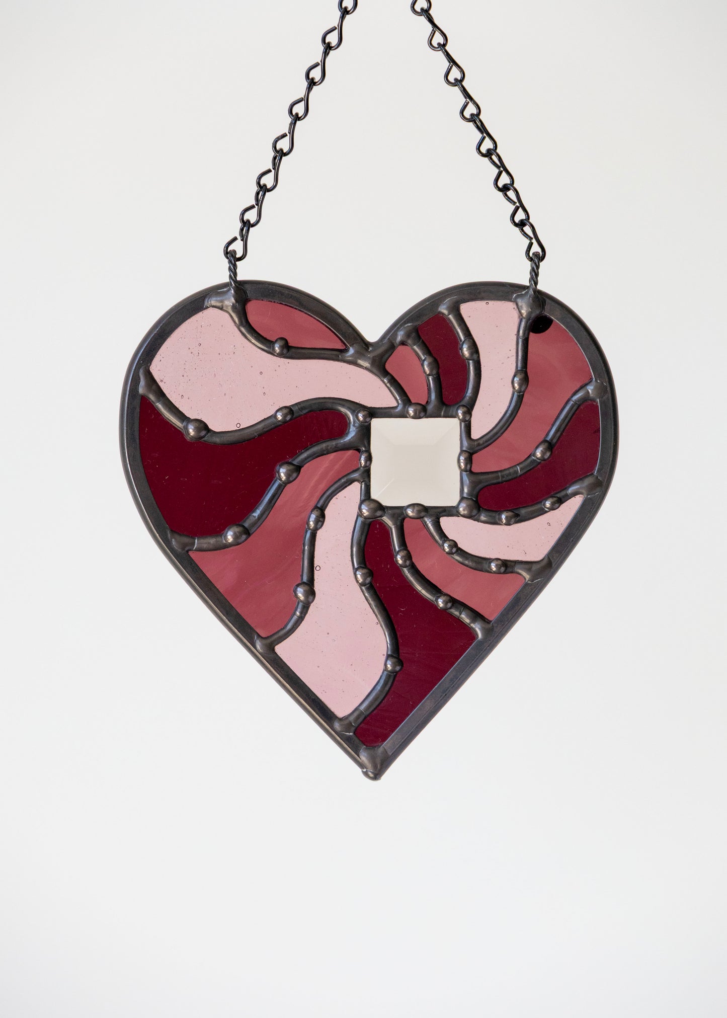 BEAMING HEART "PURPLE MIX" • Stained Glass Art • Suncatcher