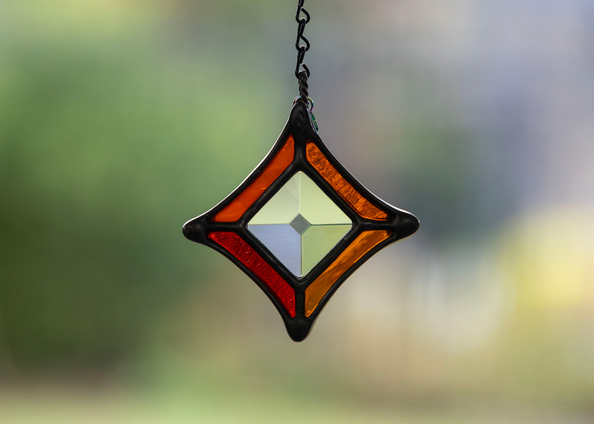 BEVEL STARS "CLEAR" • Stained Glass Art • Suncatcher