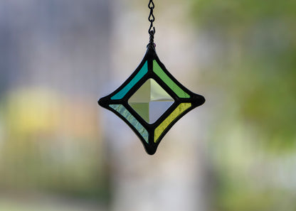 BEVEL STARS "CLEAR" • Stained Glass Art • Suncatcher
