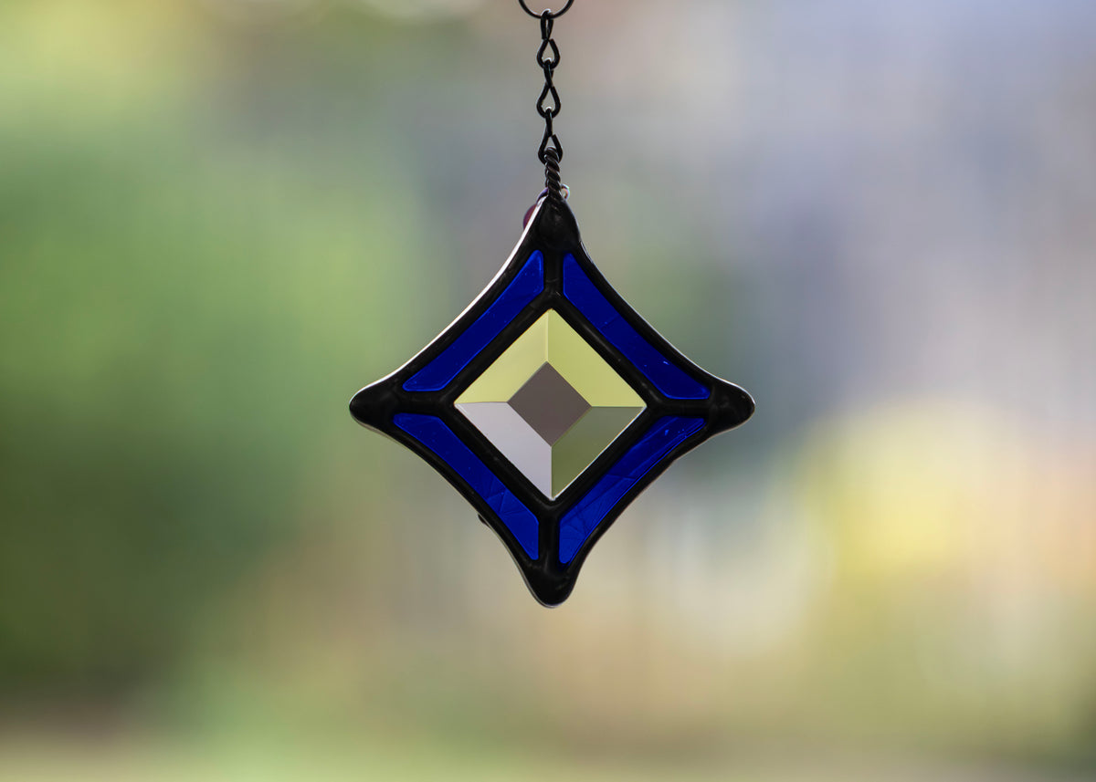 BEVEL STARS "SMOKE" • Stained Glass Art • Suncatcher
