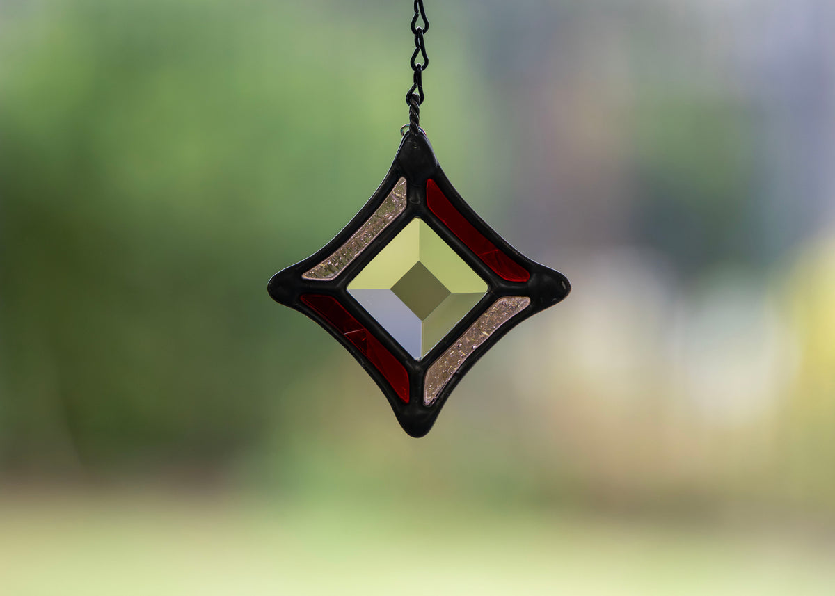 BEVEL STARS "SMOKE" • Stained Glass Art • Suncatcher