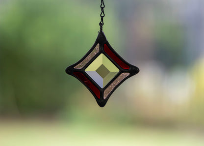 BEVEL STARS "SMOKE" • Stained Glass Art • Suncatcher