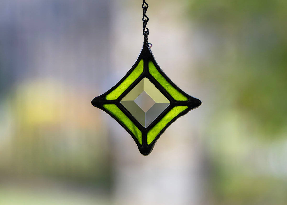BEVEL STARS "SMOKE" • Stained Glass Art • Suncatcher