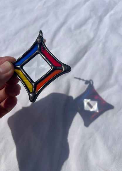 BEVEL STARS "CLEAR" • Stained Glass Art • Suncatcher