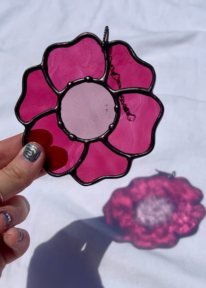 BLOSSOM SUNCATCHER "PINK" • Stained Glass Art • Suncatcher