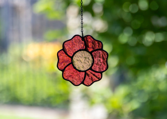 BLOSSOM SUNCATCHER "PINK" • Stained Glass Art • Suncatcher