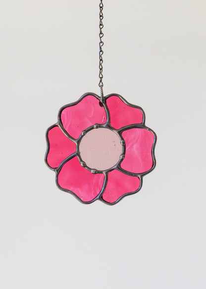 BLOSSOM SUNCATCHER "PINK" • Stained Glass Art • Suncatcher