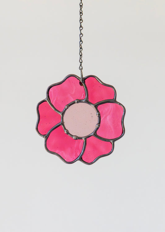 BLOSSOM SUNCATCHER "PINK" • Stained Glass Art • Suncatcher