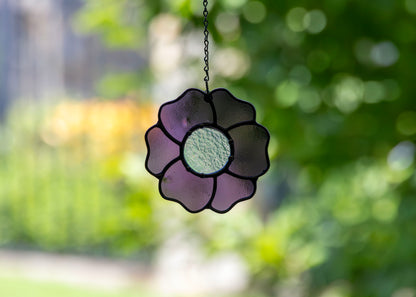 BLOSSOM SUNCATCHER "PURPLE" • Stained Glass Art • Suncatcher