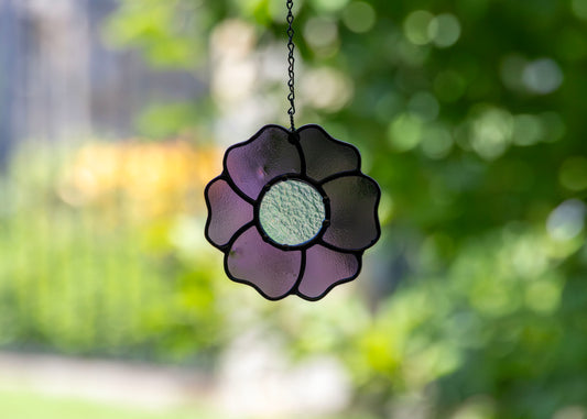 BLOSSOM SUNCATCHER "PURPLE" • Stained Glass Art • Suncatcher
