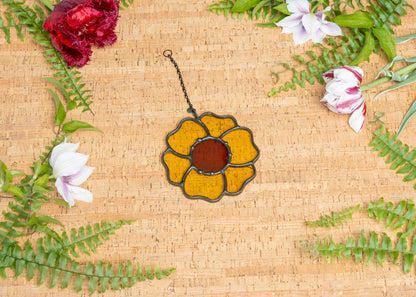 BLOSSOM SUNCATCHER "YELLOW" • Stained Glass Art • Suncatcher