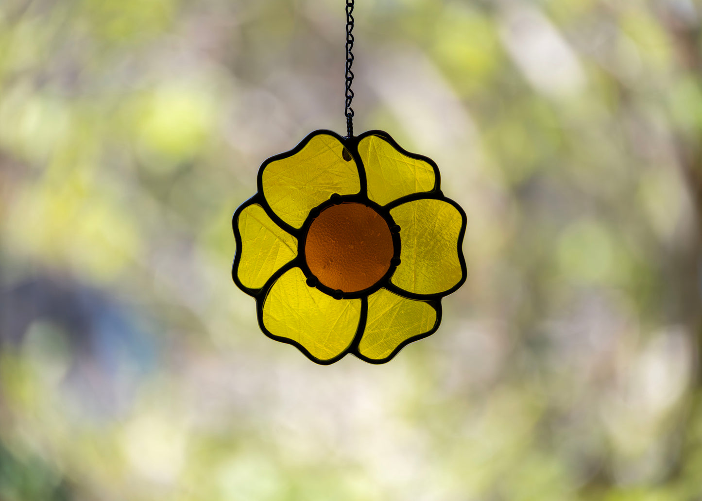 BLOSSOM SUNCATCHER "YELLOW" • Stained Glass Art • Suncatcher
