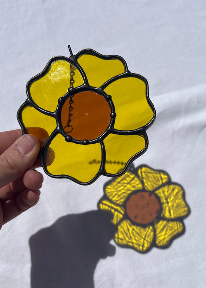 BLOSSOM SUNCATCHER "YELLOW" • Stained Glass Art • Suncatcher