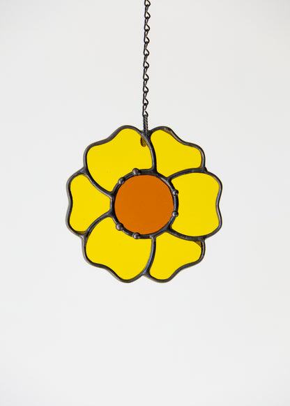 BLOSSOM SUNCATCHER "YELLOW" • Stained Glass Art • Suncatcher