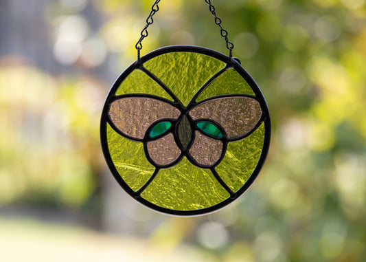 BUTTERFLY CIRCLE "PINK"  • Stained Glass Art • Suncatcher