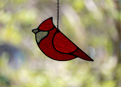 CARDINAL • Stained Glass Art • Suncatcher