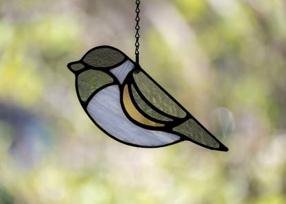 CHICKADEE • Stained Glass Art • Suncatcher