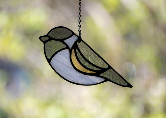CHICKADEE • Stained Glass Art • Suncatcher