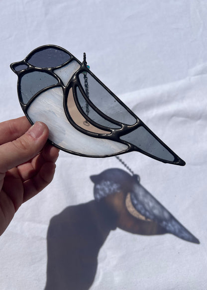 CHICKADEE • Stained Glass Art • Suncatcher